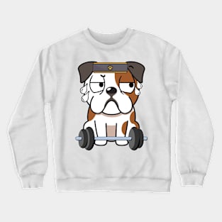 Funny bulldog is exercising Crewneck Sweatshirt